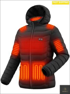 Heated Jacket Womens Mens 10000mAh Battery Lightweight Quilted Coat